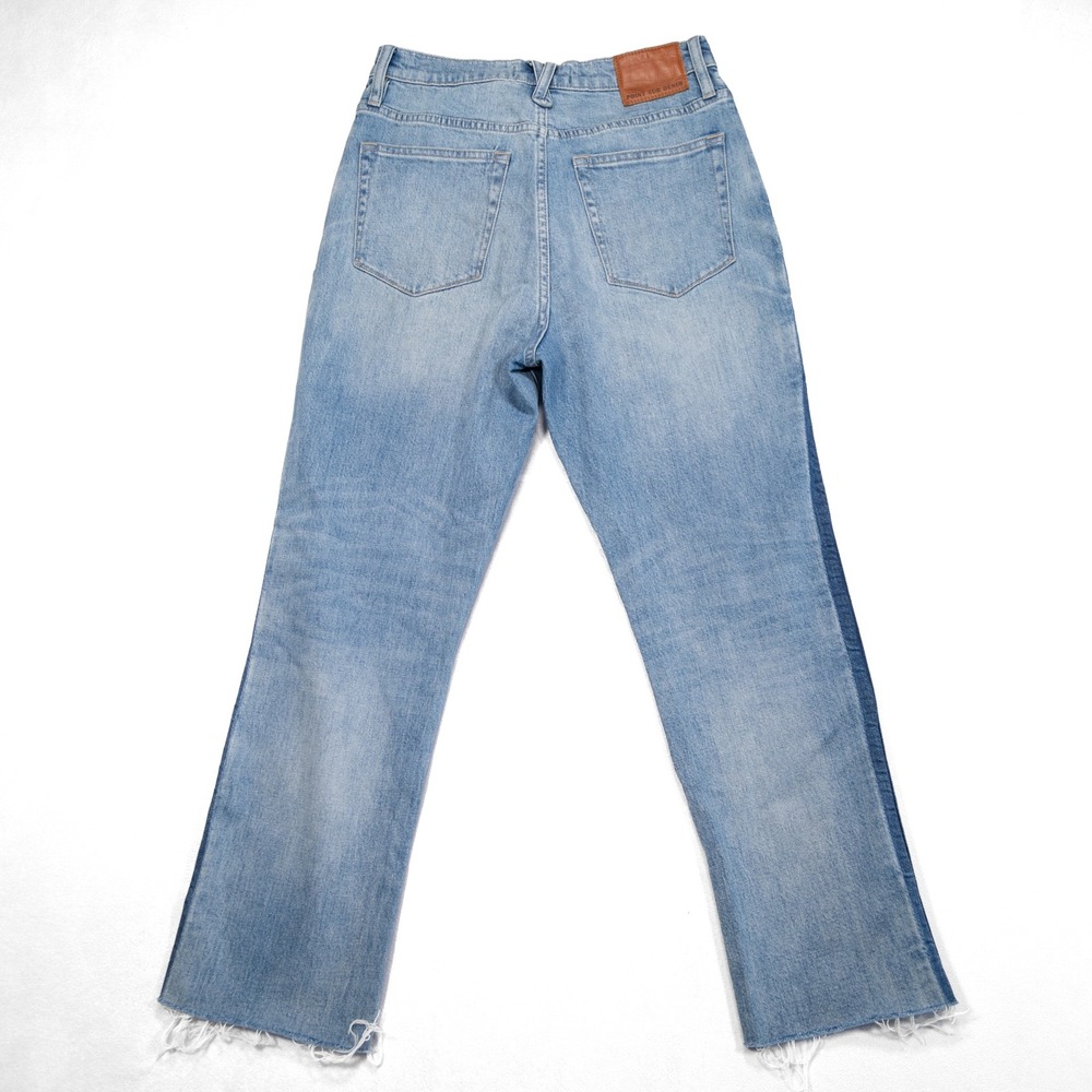 POINT SUR DENIM Women's Size 29 Light Wash Shoreditch Straight Leg Raw Hem Jeans - Picture 4 of 7